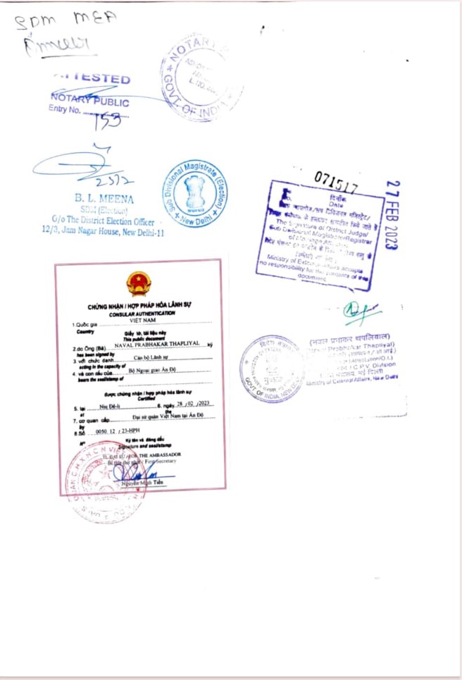 Vietnam Embassy Attestation