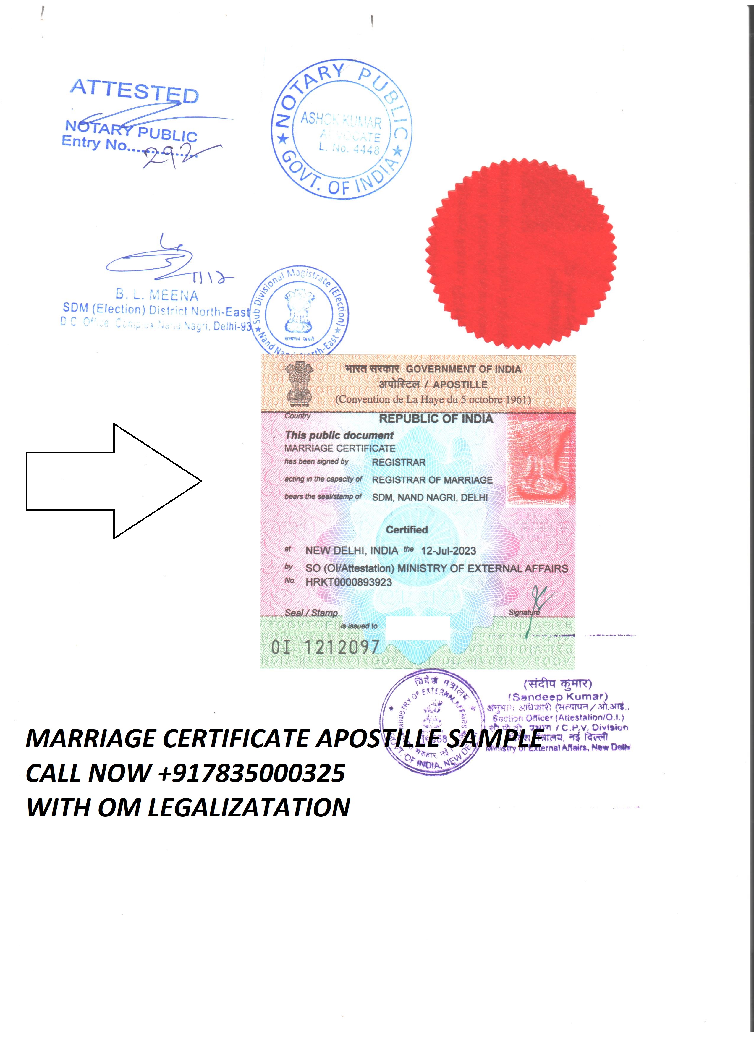 Marriage Certificate Apostille in india